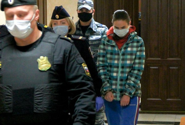 Задержанная Мария Корнеева в суде. Фото: RZN.info