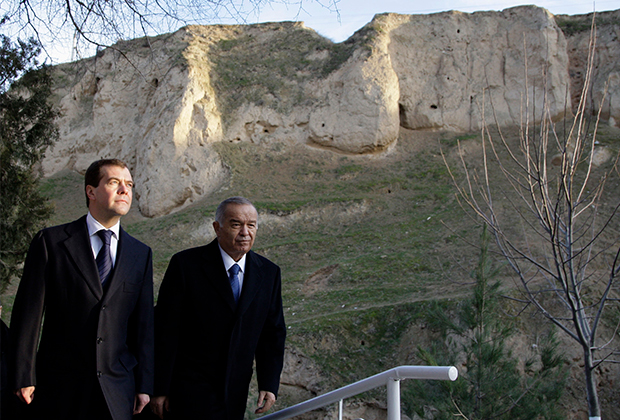 Президент России Дмитрий Медведев и президент Узбекистана Ислам Каримов, 23 января 2009 года