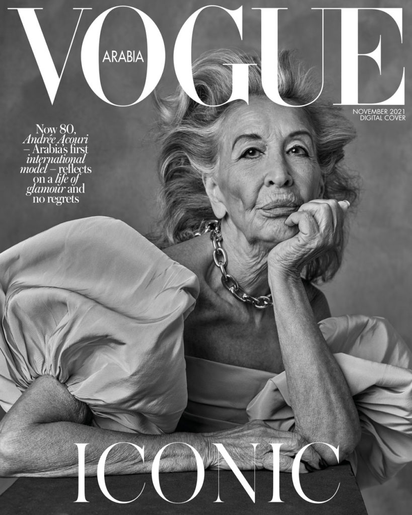 80-летняя Андре Акури на обложке Vogue Arabia