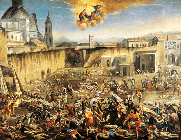 Микко Спадаро (Доменико Гарджуло) «Рыночная площадь в Неаполе во время чумы 1656 года»