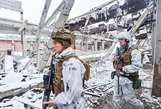 Украинские военные в Донецкой области, декабрь 2021 года