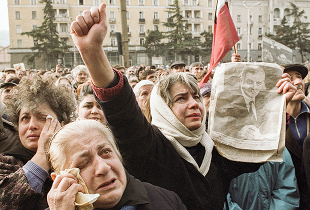 Митинг в поддержку президента Грузии Звиада Гамсахурдии, 1991 год