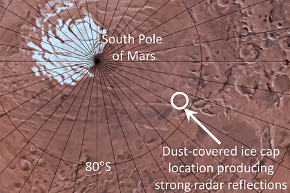 Получены новые доказательства жидкой воды на полюсе Марса