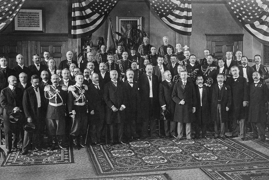 Участники русско-японских переговоров после подписания Портсмутского мирного договора