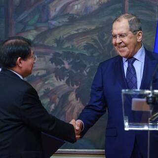 Министр иностранных дел Никарагуа Денис Монкада Колиндрес и Сергей Лавров
