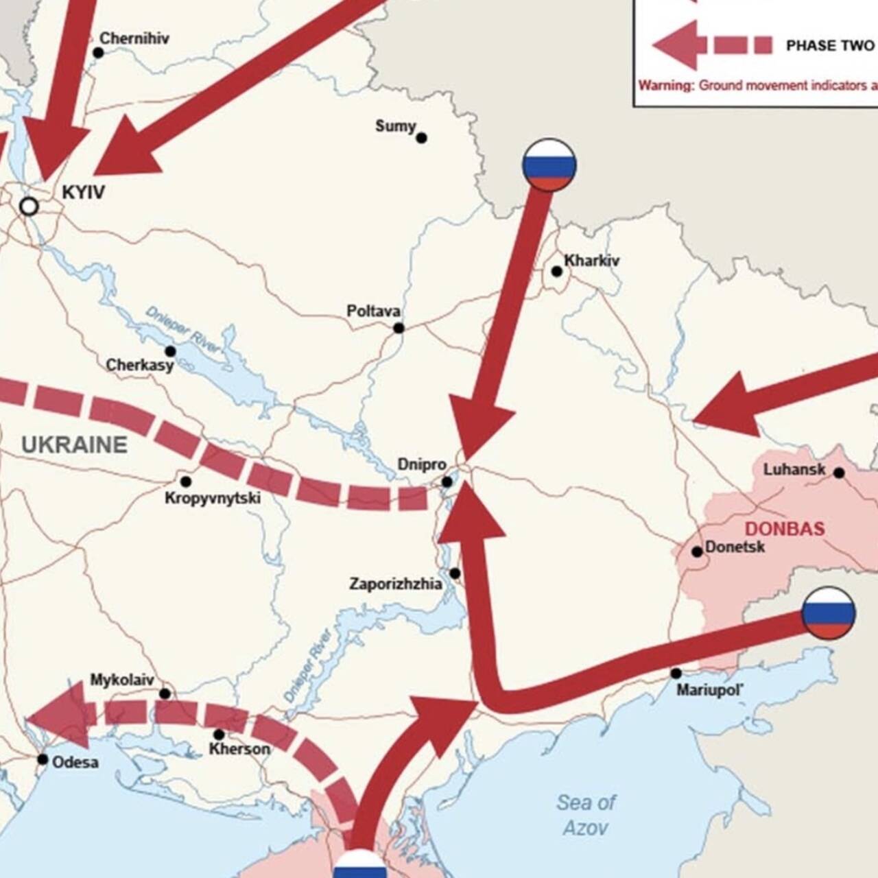 Британские военные опубликовали карту готовящегося «вторжения» России наУкраину: Политика: Мир: Lenta.ru