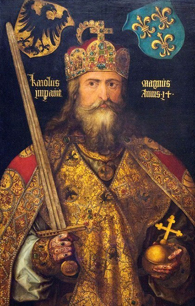 Карл Великий в императорской короне, работа Альбрехта Дюрера, 1512 год