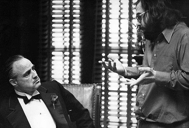 Марлон Брандо и Фрэнсис Форд Коппола на съемках «Крестного отца»