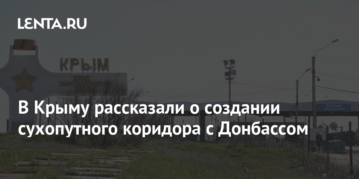 В Крыму рассказали о создании сухопутного коридора с Донбассом: Политика: Россия: Lenta.ru