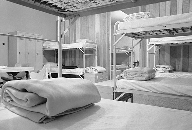 Комната отдыха мужчин в бомбоубежище, Мемфисе, штат Теннеси, 1963 год