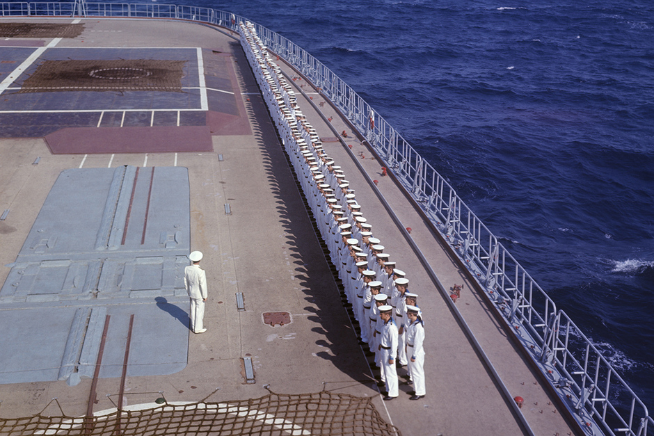 На палубе противолодочного крейсера «Москва» Черноморского флота, 1973 год
