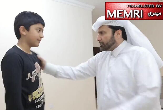 Катарский социолог Абд Аль-Азиз Аль-Хазраж Аль-Ансари показывает на примере мальчика, как правильно бить жену