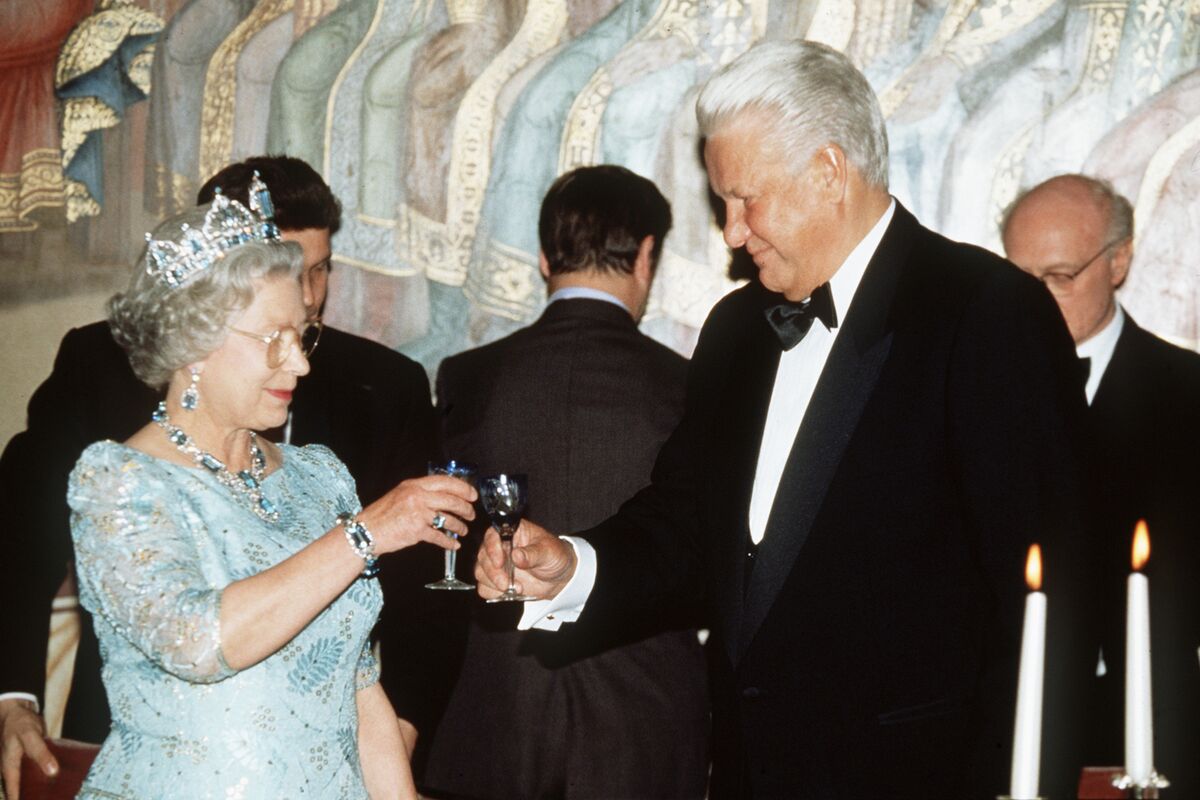 Борис Ельцин и Елизавета II