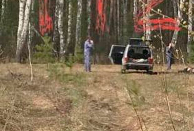 Фото с места обнаружения тела владельца ружья Александра Дронина