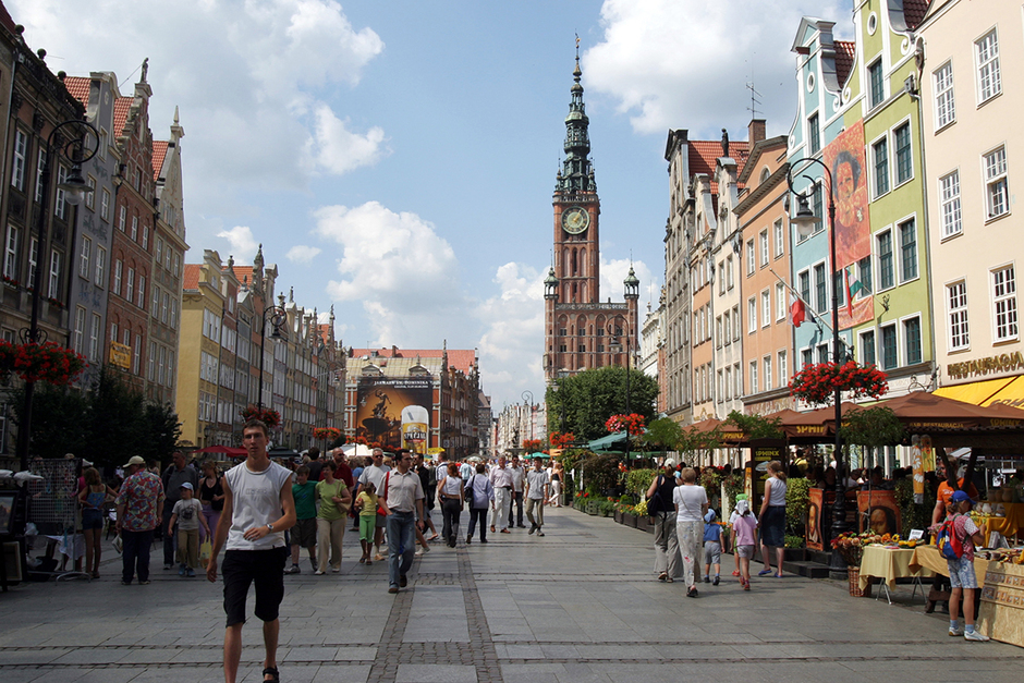 Торговые ряды в центре польского Гданьска 