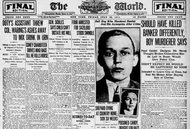 Пол Гейдель и Патрик Макгрейн после задержания, 1911 год. Кадр: Historic American Newspapers