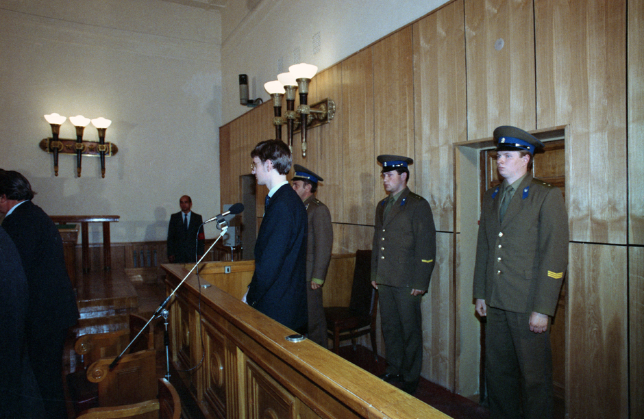 Матиас Руст во время вынесения приговора суда. Москва, 4 сентября 1987 года