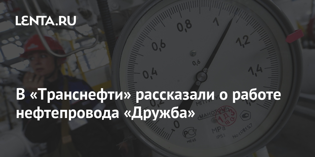 В «Транснефти» рассказали о работе нефтепровода «Дружба»: Госэкономика