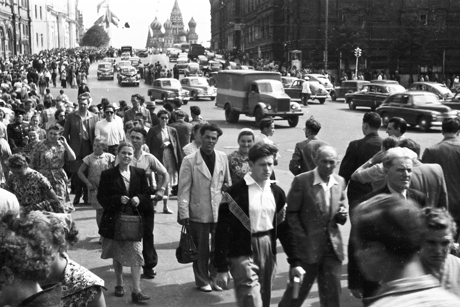 Москва 1950-х, вид на Красную площадь 