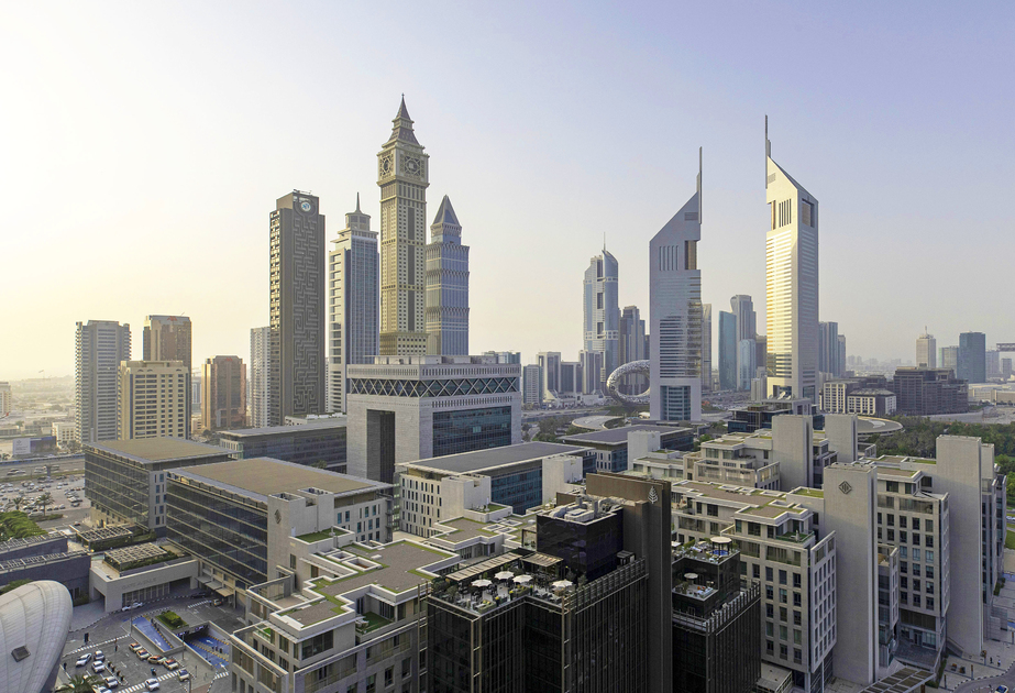 Вид на финансовый центр Дубая 