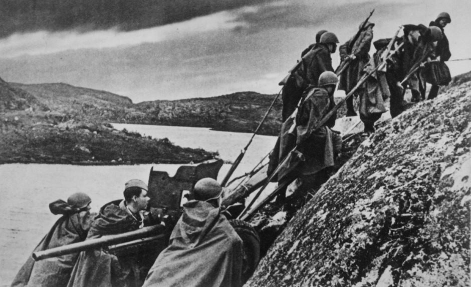 Советские морпехи на полуострове Рыбачий во время обороны Заполярья, октябрь 1941 года 