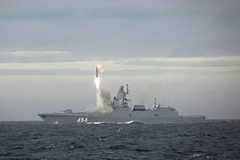 Запуск ракеты «Циркон» с фрегата «Адмирал Горшков»