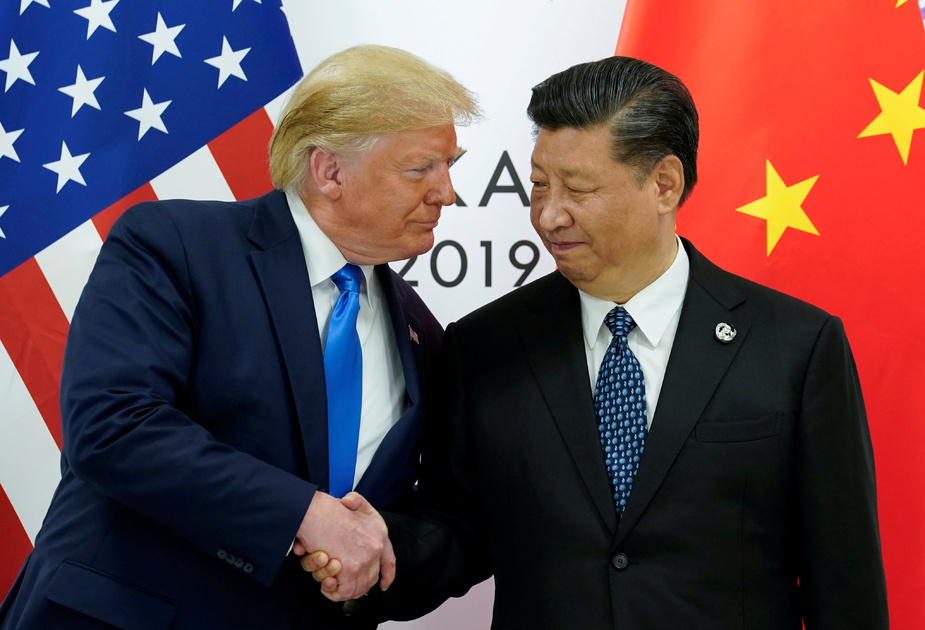 Президент США Дональд Трамп и председатель КНР Си Цзиньпин на саммите «Большой двадцатки» в Японии в 2019 году