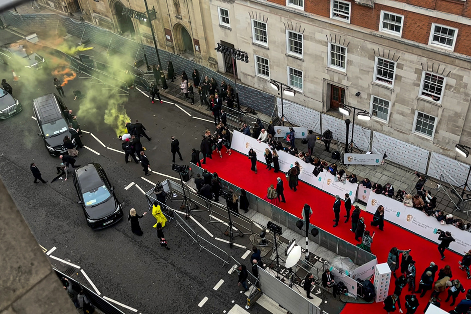 Активисты Just Stop Oil на премии BAFTA в Лондоне