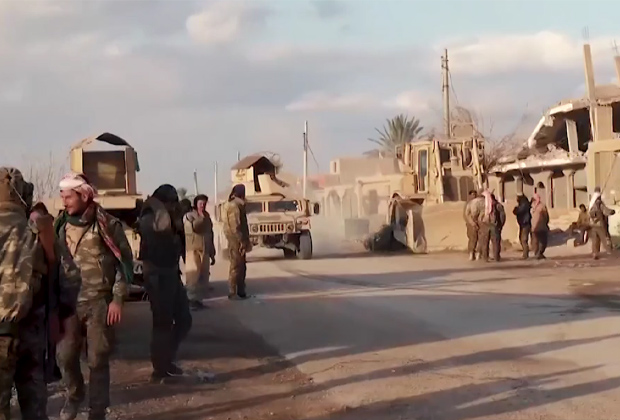Встреча бойцов Сирийских демократических сил (SDF) в Багузе. 12 февраля 2019 года