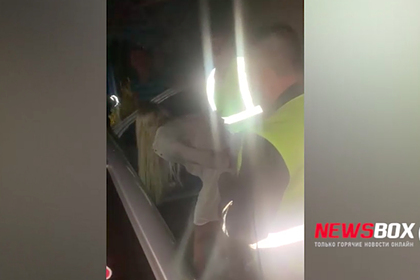 Россиянка разгромила автомобиль ДПС и напала со шваброй на полицейского