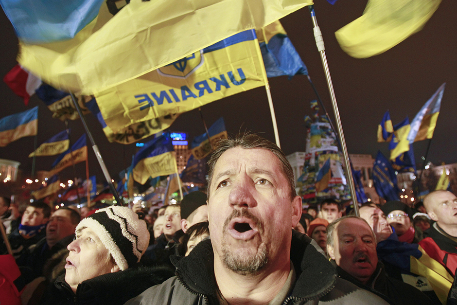 Митинг за европейскую интеграцию Украины на площади Независимости в центре Киева, 17 декабря 2013 года
