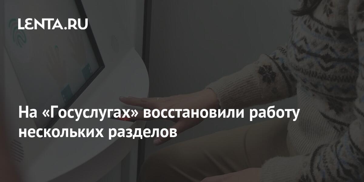 На «Госуслугах» восстановили работу нескольких разделов: Интернет ...