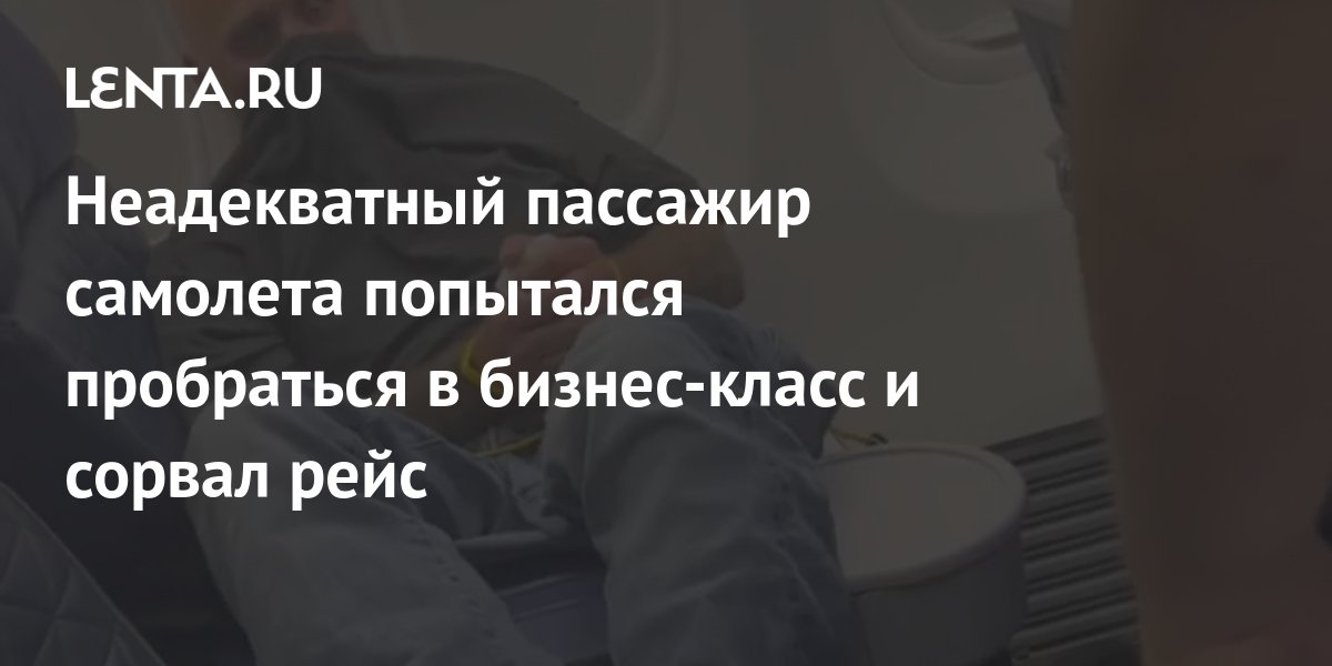 Неадекватный пассажир самолета попытался пробраться в бизнес-класс и ...