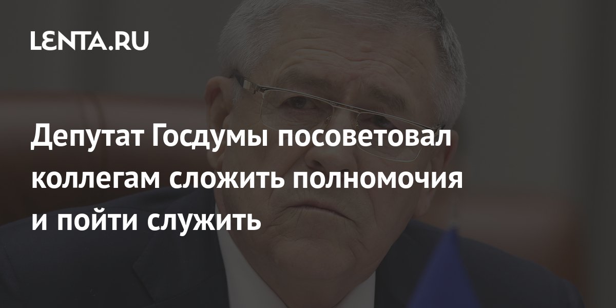 Депутат Госдумы посоветовал коллегам сложить полномочия и пойти служить ...
