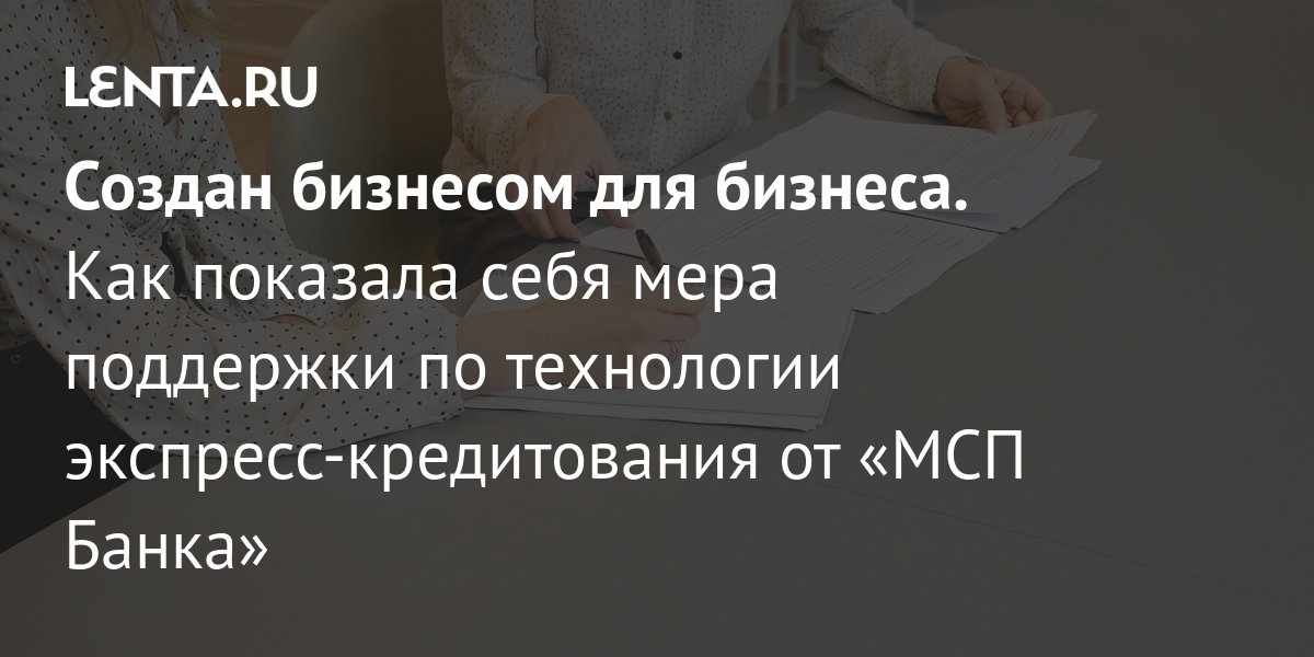 Создан бизнесом для бизнеса. Как показала себя мера поддержки по технологии экспресс-кредитования от «МСП Банка» : Деловой климат: Экономика: Lenta.ru