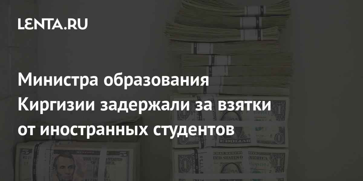 Министра образования Киргизии задержали за взятки от иностранных студентов: Средняя Азия: Бывший СССР: Lenta.ru