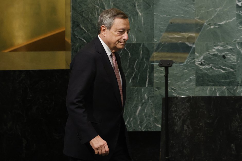 Премьер-министр Италии Марио Драги прибывает на 77-ю сессию Генеральной Ассамблеи ООН, 20 сентября 2022 года