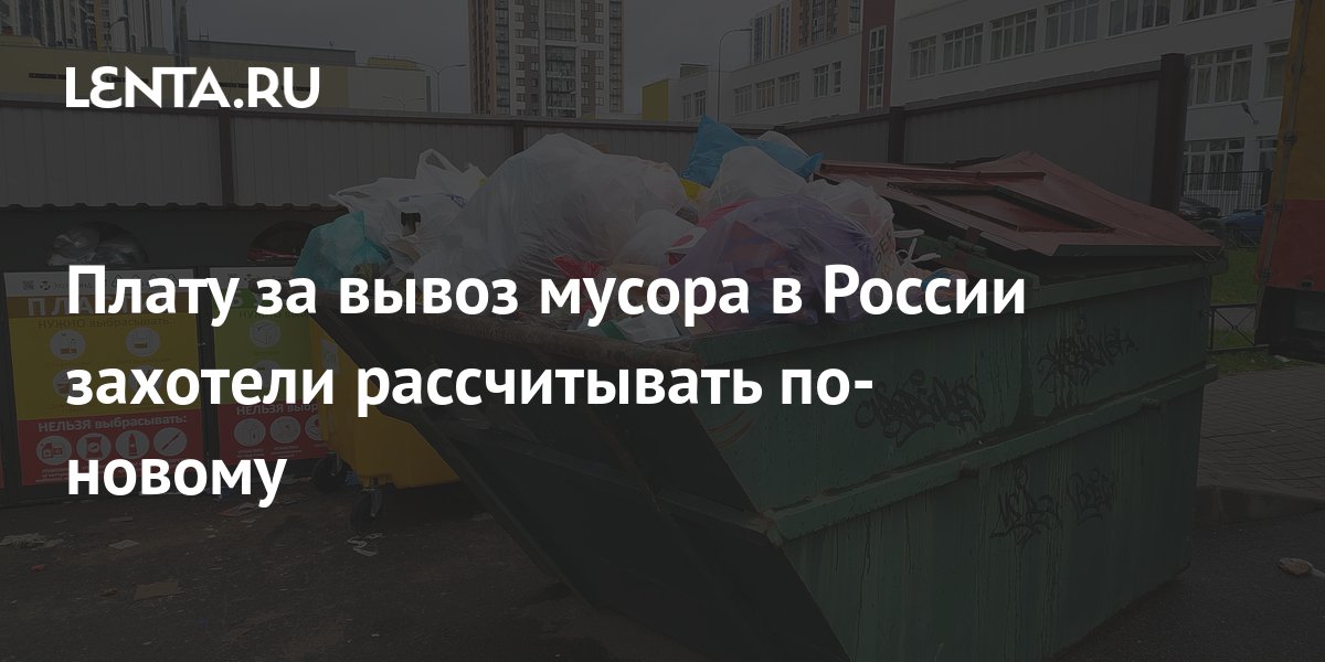 Плату за вывоз мусора в России захотели рассчитывать по-новому: Город ...