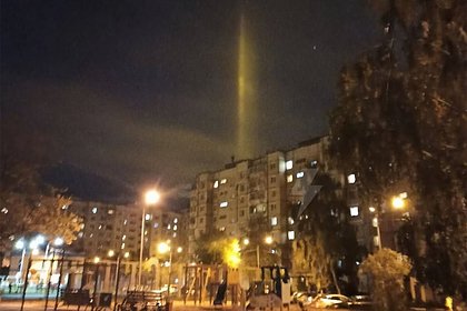 Над Белгородом заметили столбы желтого света