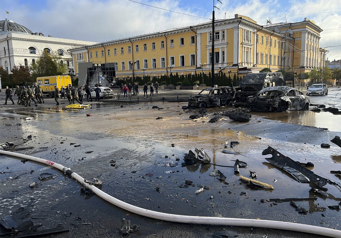 Последствия ракетного удара в Киеве, 10 октября 2022 года