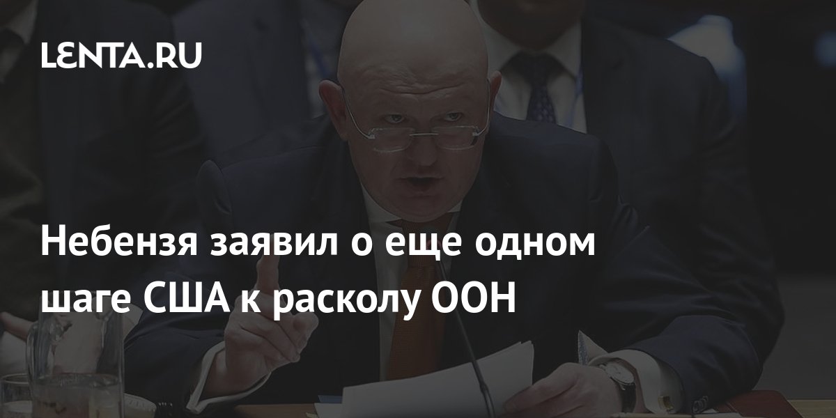 Небензя заявил о еще одном шаге США к расколу ООН: Политика: Россия: Lenta.ru