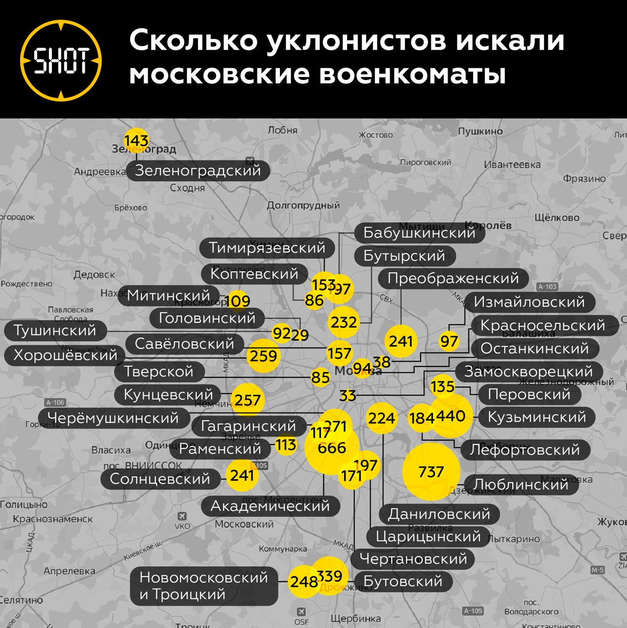 Опубликована карта районов Москвы по числу разыскиваемых уклонистов:  Общество: Россия: Lenta.ru