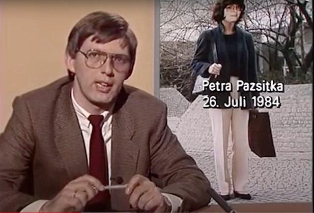 Телесюжет 1985 года с сообщением об исчезновении Петры Пажитки. Кадр: Телеканал ZDF