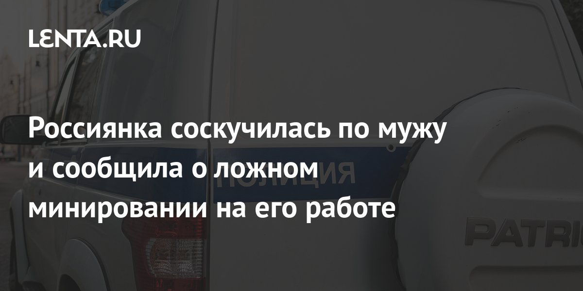 Россиянка соскучилась по мужу и сообщила о ложном минировании на его