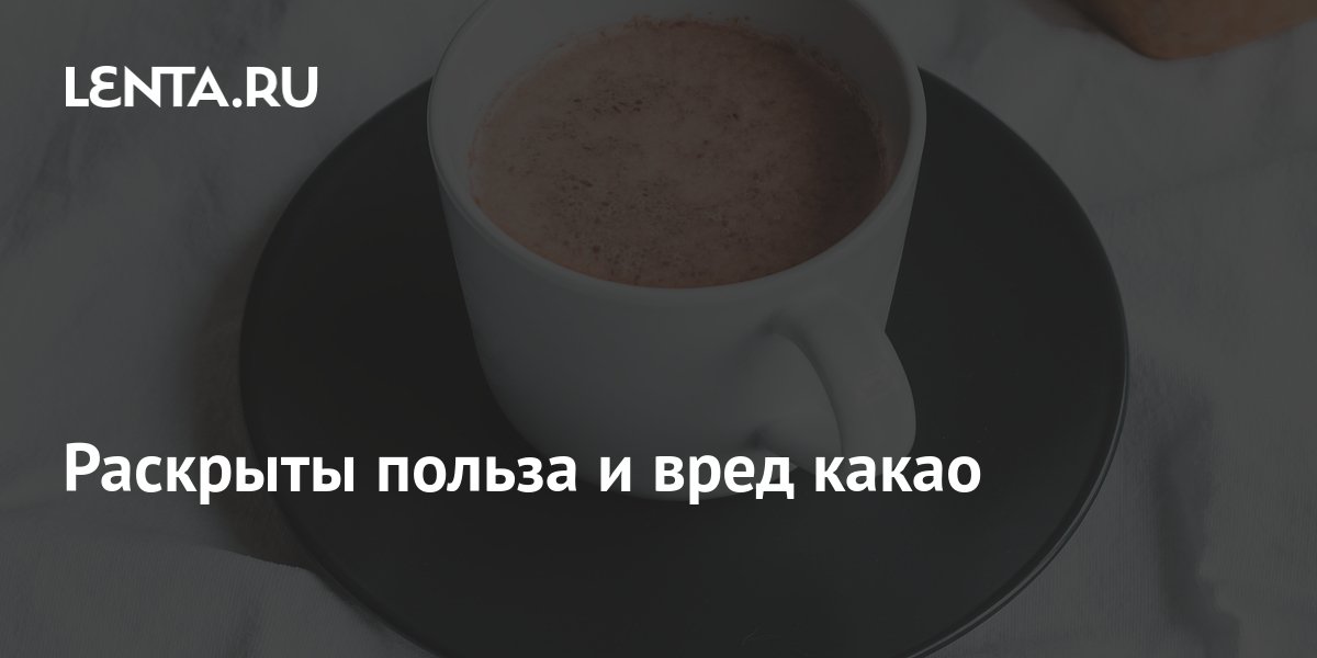 Раскрыты польза и вред какао: Питание и сон: Забота о себе: Lenta.ru