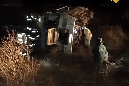 Пассажирский автобус упал в кювет в российском регионе