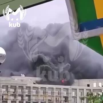 Мощный пожар близ «Фишта» в Сочи сняли на видео