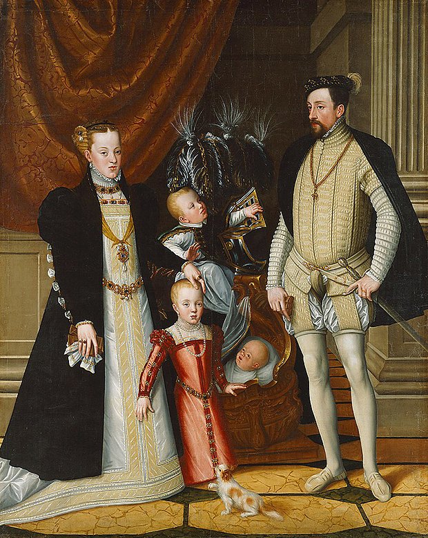 Портрет Максимилиана II с семьей. Изображение: Giuseppe Arcimboldo