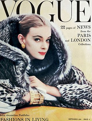 Мать Умы Турман, модель Нена фон Шлебрюгге, на обложке журнала Vogue, фотограф Норман Паркинсон, 1958 год