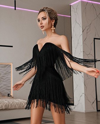 Черное укороченное платье с сайта AliExpress